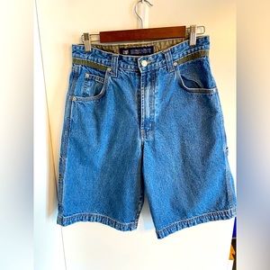 Vintage Faded Glory Mens Denim Cargo Shorts Size 30